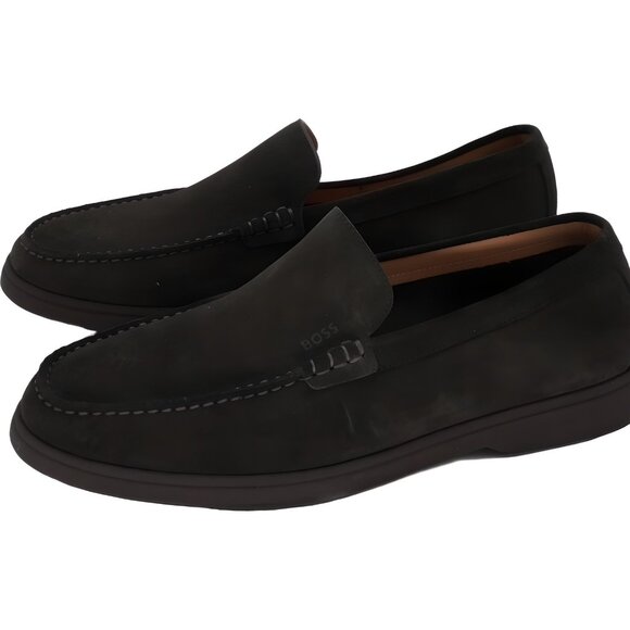 BOSS Sienne Suede Loafers Dark Brown Slip-On Dress Casual Shoes Men's EU 44 - Picture 2 of 6